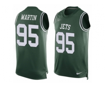 Men Nike New York Jets #95 Josh Martin Limited Green Player Name & Number Tank Top NFL Jersey