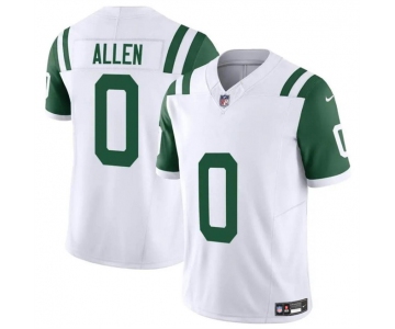 Men's New York Jets #0 Braelon Allen White Classic Alternate Vapor F.U.S.E. Limited Stitched Football Jersey