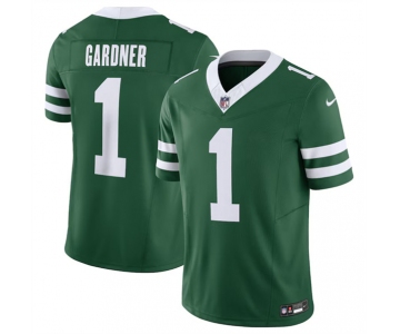 Men's New York Jets #1 Ahmad Sauce Gardner Green 2024 F.U.S.E. Vapor Limited Football Stitched Jersey