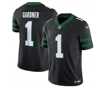 Men's New York Jets #1 Sauce Gardner Black 2024 F.U.S.E. Vapor Limited Football Stitched Jersey