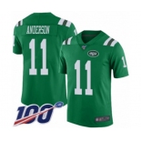 Men's New York Jets #11 Robby Anderson Limited Green Rush Vapor Untouchable 100th Season Football Jersey