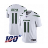 Men's New York Jets #11 Robby Anderson White Vapor Untouchable Limited Player 100th Season Football Jersey