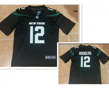 Men's New York Jets #12 Aaron Rodgers Black 2023 Vapor Untouchable Stitched Nike Limited Jersey