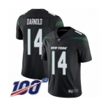 Men's New York Jets #14 Sam Darnold Black Alternate Vapor Untouchable Limited Player 100th Season Football Jersey