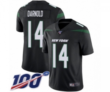 Men's New York Jets #14 Sam Darnold Black Alternate Vapor Untouchable Limited Player 100th Season Football Jersey