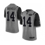 Men's New York Jets #14 Sam Darnold Limited Gray Gridiron Football Jersey