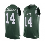 Men's New York Jets #14 Sam Darnold Limited Green Player Name & Number Tank Top Football Jersey