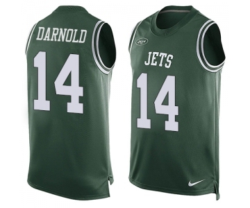 Men's New York Jets #14 Sam Darnold Limited Green Player Name & Number Tank Top Football Jersey