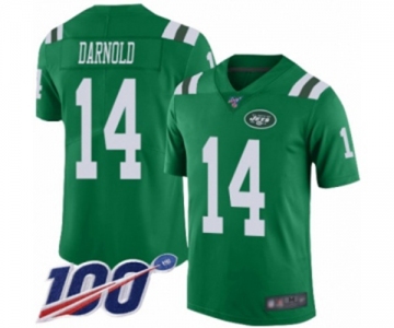 Men's New York Jets #14 Sam Darnold Limited Green Rush Vapor Untouchable 100th Season Football Jersey