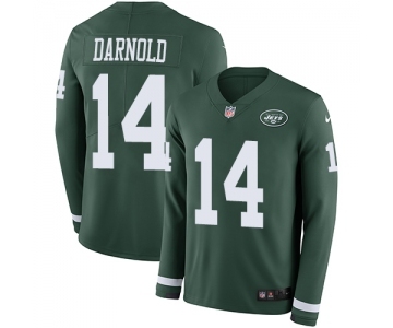 Men's New York Jets #14 Sam Darnold Limited Green Therma Long Sleeve Football Jersey