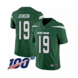 Men's New York Jets #19 Keyshawn Johnson Green Team Color Vapor Untouchable Limited Player 100th Season Football Jersey