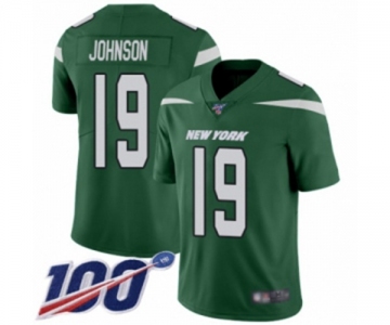 Men's New York Jets #19 Keyshawn Johnson Green Team Color Vapor Untouchable Limited Player 100th Season Football Jersey