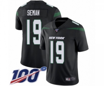 Men's New York Jets #19 Trevor Siemian Black Alternate Vapor Untouchable Limited Player 100th Season Football Jersey