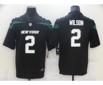 Men's New York Jets #2 Wilson Black Team Color Vapor Untouchable Limited Player Football Jersey