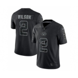 Men's New York Jets #2 Zach Wilson Black Reflective Limited Stitched Jersey