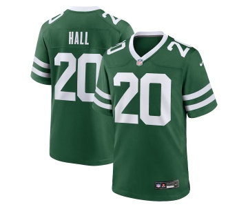 Men's New York Jets #20 Breece Hall Green Throwback Stitched Game Jersey