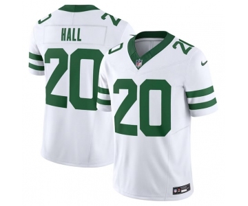 Men's New York Jets #20 Breece Hall White 2023 F.U.S.E. Vapor Limited Throwback Stitched Football Jersey