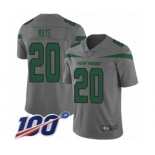 Men's New York Jets #20 Marcus Maye Limited Gray Inverted Legend 100th Season Football Jersey