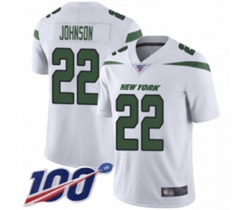 Men's New York Jets #22 Trumaine Johnson White Vapor Untouchable Limited Player 100th Season Football Jersey