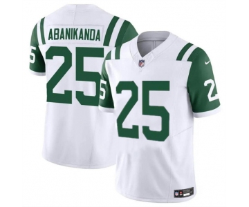 Men's New York Jets #25 Israel Abanikanda White Classic Alternate Vapor F.U.S.E. Limited Football Stitched Jersey