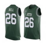 Men's New York Jets #26 Le'Veon Bell Limited Green Player Name & Number Tank Top Football Jersey