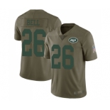 Men's New York Jets #26 Le'Veon Bell Limited Olive 2017 Salute to Service Football Jersey