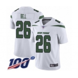 Men's New York Jets #26 Le'Veon Bell White Vapor Untouchable Limited Player 100th Season Football Jersey