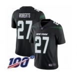 Men's New York Jets #27 Darryl Roberts Black Alternate Vapor Untouchable Limited Player 100th Season Football Jersey