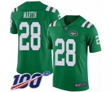 Men's New York Jets #28 Curtis Martin Limited Green Rush Vapor Untouchable 100th Season Football Jersey