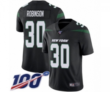 Men's New York Jets #30 Rashard Robinson Black Alternate Vapor Untouchable Limited Player 100th Season Football Jersey