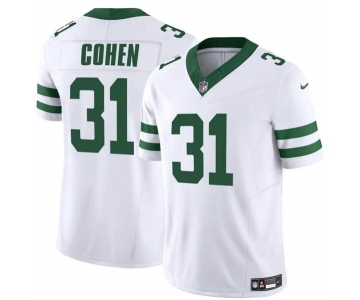 Men's New York Jets #31 Tarik Cohen White 2023 F.U.S.E. Vapor Limited Throwback Football Stitched Jersey