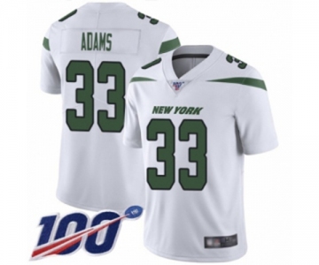 Men's New York Jets #33 Jamal Adams White Vapor Untouchable Limited Player 100th Season Football Jersey