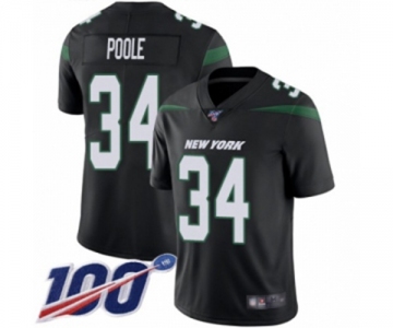 Men's New York Jets #34 Brian Poole Black Alternate Vapor Untouchable Limited Player 100th Season Football Jersey