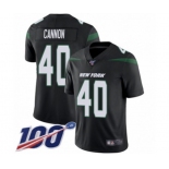 Men's New York Jets #40 Trenton Cannon Black Alternate Vapor Untouchable Limited Player 100th Season Football Jersey