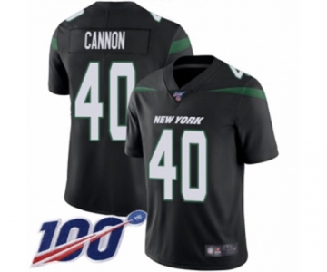 Men's New York Jets #40 Trenton Cannon Black Alternate Vapor Untouchable Limited Player 100th Season Football Jersey