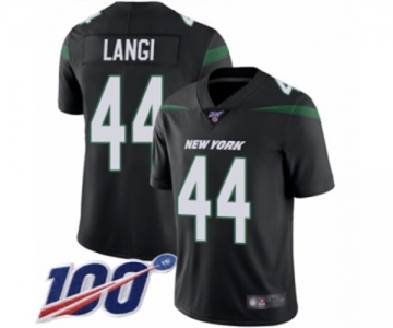 Men's New York Jets #44 Harvey Langi Black Alternate Vapor Untouchable Limited Player 100th Season Football Jersey