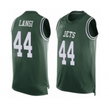 Men's New York Jets #44 Harvey Langi Limited Green Player Name & Number Tank Top Football Jersey