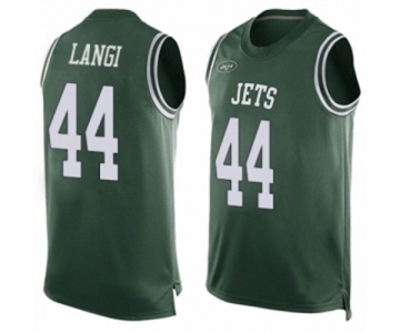 Men's New York Jets #44 Harvey Langi Limited Green Player Name & Number Tank Top Football Jersey