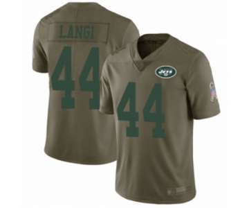 Men's New York Jets #44 Harvey Langi Limited Olive 2017 Salute to Service Football Jersey