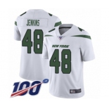 Men's New York Jets #48 Jordan Jenkins White Vapor Untouchable Limited Player 100th Season Football Jersey