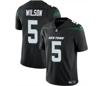 Men's New York Jets #5 Garrett Wilson Black Vapor Untouchable Limited Football Stitched Jersey