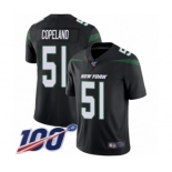 Men's New York Jets #51 Brandon Copeland Black Alternate Vapor Untouchable Limited Player 100th Season Football Jersey