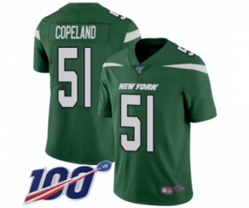 Men's New York Jets #51 Brandon Copeland Green Team Color Vapor Untouchable Limited Player 100th Season Football Jersey