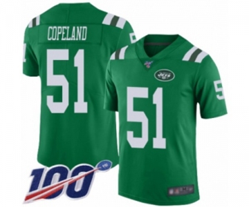 Men's New York Jets #51 Brandon Copeland Limited Green Rush Vapor Untouchable 100th Season Football Jersey