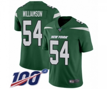 Men's New York Jets #54 Avery Williamson Green Team Color Vapor Untouchable Limited Player 100th Season Football Jersey