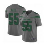 Men's New York Jets #55 Ryan Kalil Limited Gray Inverted Legend Football Jersey