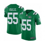 Men's New York Jets #55 Ryan Kalil Limited Green Rush Vapor Untouchable Football Jersey