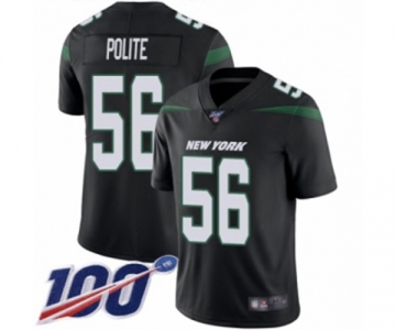 Men's New York Jets #56 Jachai Polite Black Alternate Vapor Untouchable Limited Player 100th Season Football Jersey