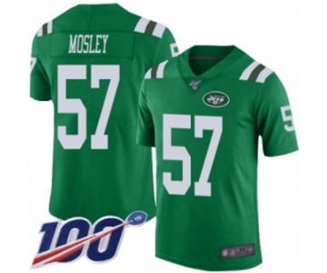 Men's New York Jets #57 C.J. Mosley Limited Green Rush Vapor Untouchable 100th Season Football Jersey