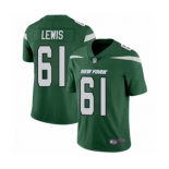 Men's New York Jets #61 Alex Lewis Green Team Color Vapor Untouchable Limited Player Football Jersey